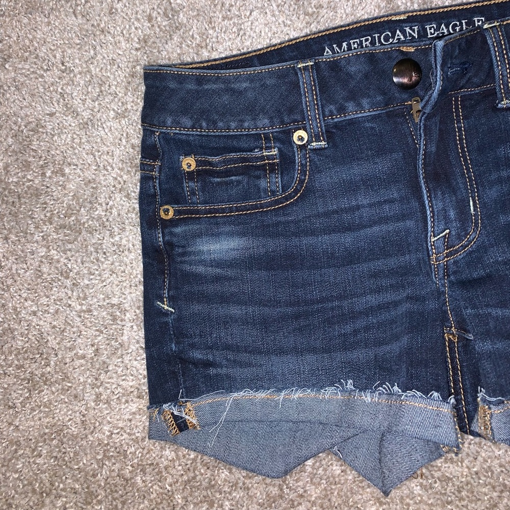 American Eagle Shortie Blue Jean shorts size 0 - Picture 4 of 12
